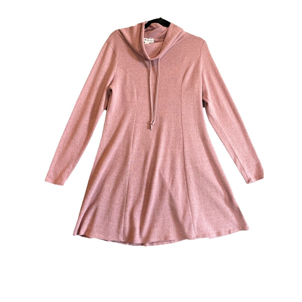 Eye Candy Women’s Pink Midi A-line Sweater Dress Size Large Super Soft Cozy Warm